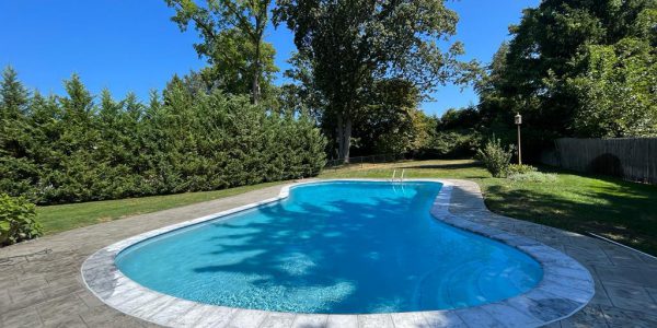 Concrete pool interior and exterior renovation in Chatham New Jersey